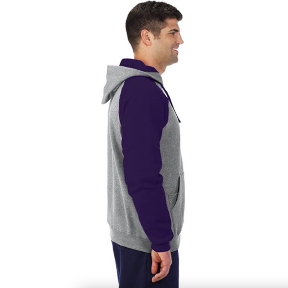 NWOT Jerzees NuBlend Colorblock Raglan Hoodie - Picture 2 of 11